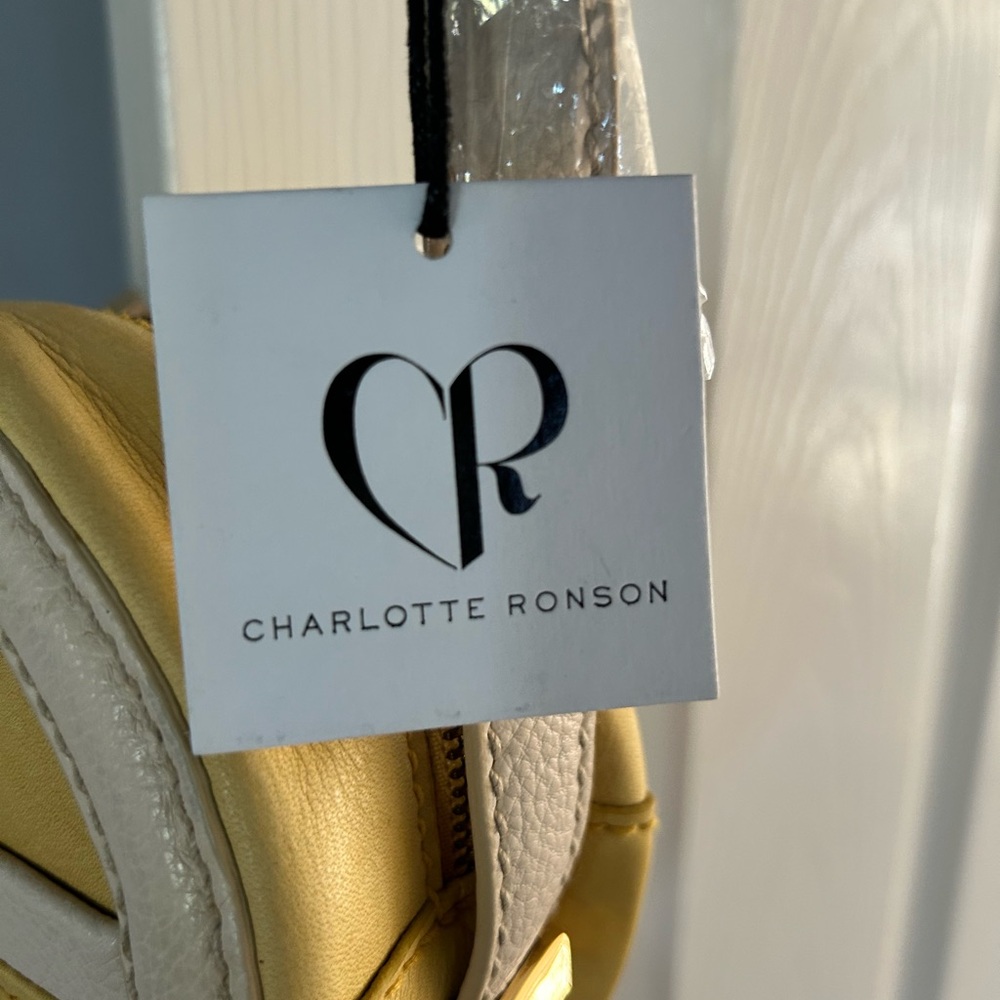 Charlotte Ronson Yellow and Cream Mini Crossbody Bag - Picture 2 of 10